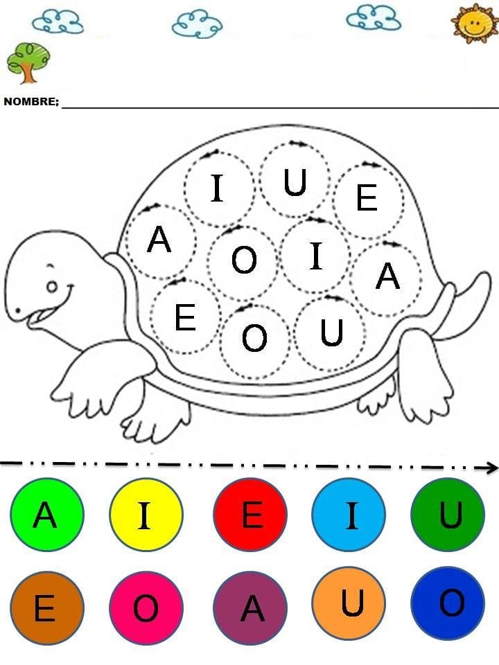Coloriage Magique Tortue colorier par lettres