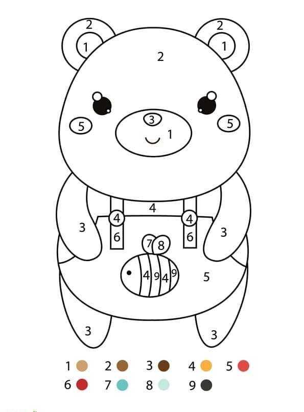 Coloriage Magique Un ours adorable coloriage magique GS