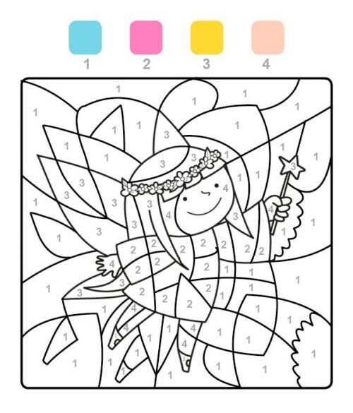 Coloriage Magique Une fée du printemps coloriage magique GS