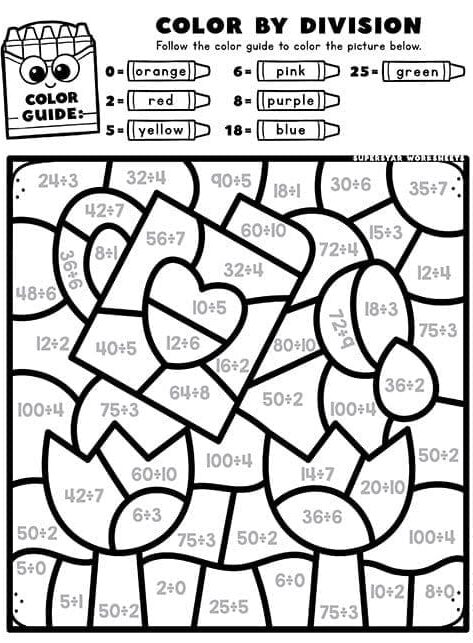 arroser les fleurs division coloriage magique CM1