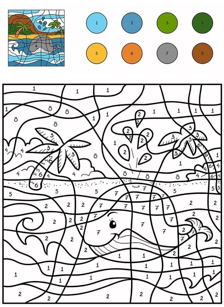 baleine coloriage magique CM2
