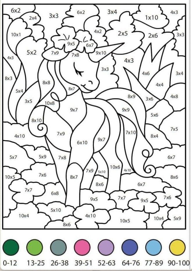belle licorne coloriage magique CM2