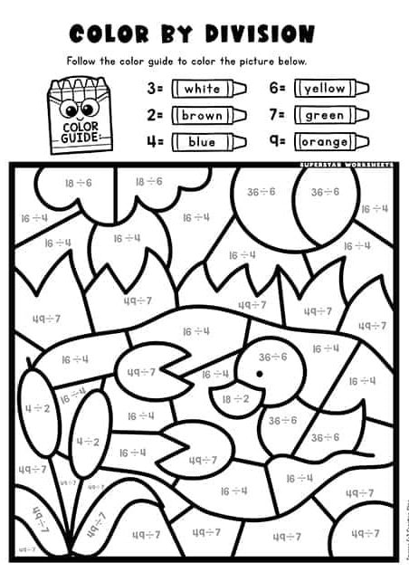 canard division coloriage magique CM1