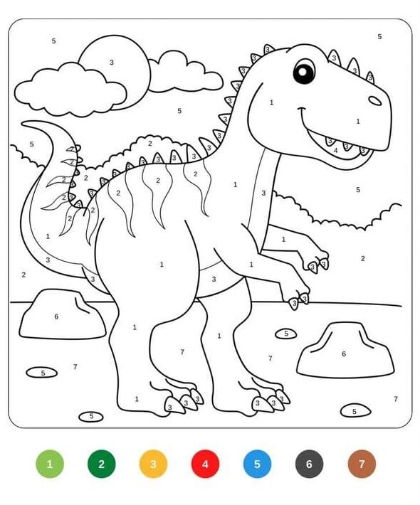 dinosaure coloriage magique MS