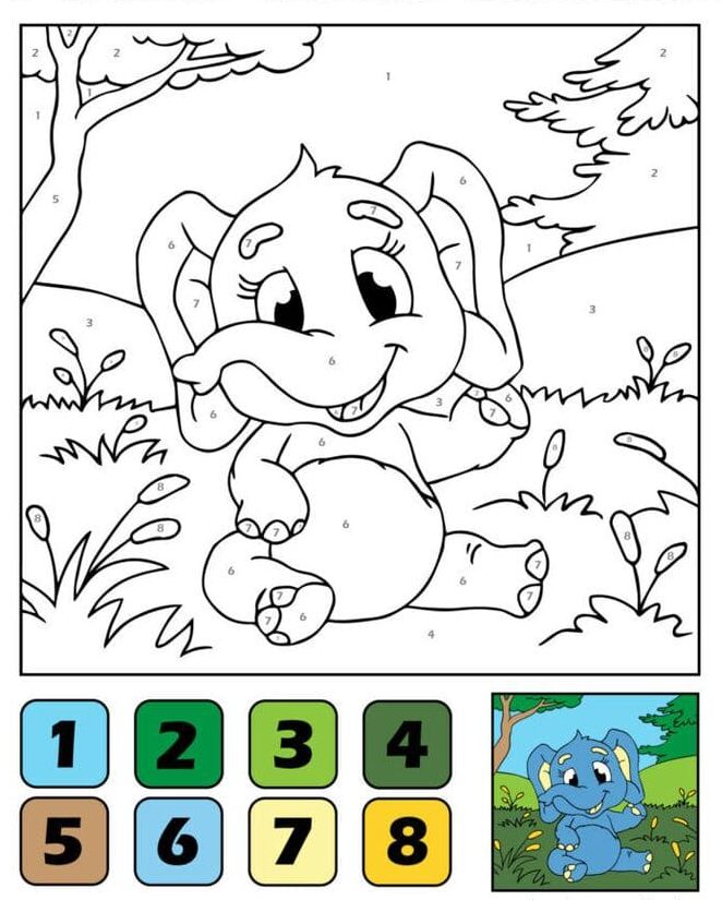 éléphant coloriage magique MS