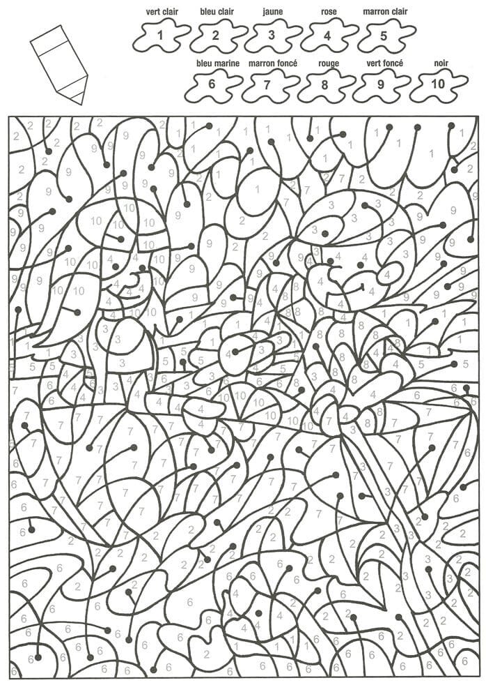 ensemble en barque coloriage magique CM2