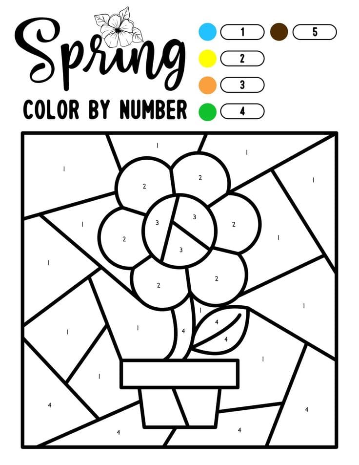 fleur coloriage magique MS