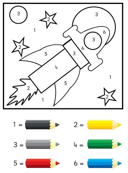 fusée coloriage magique MS