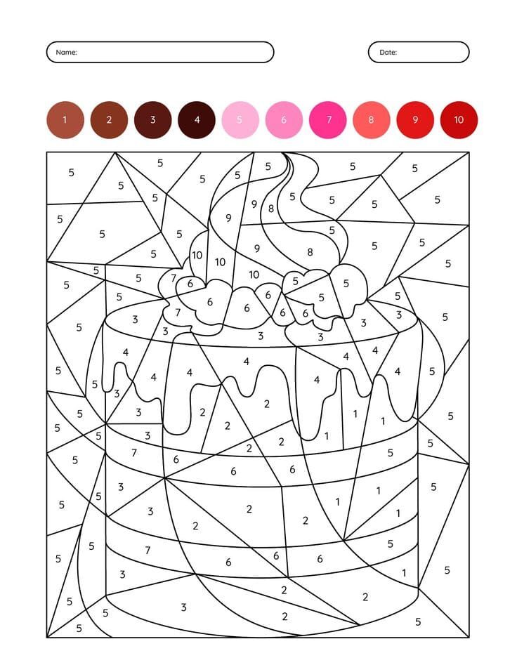 gâteau coloriage magique CM2