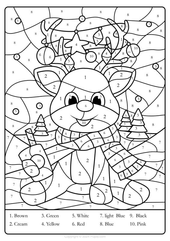 joli renne coloriage magique CM2