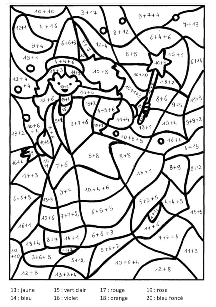 jolie fée coloriage magique CM1