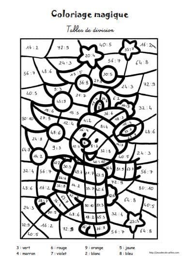 le clown coloriage magique CM2