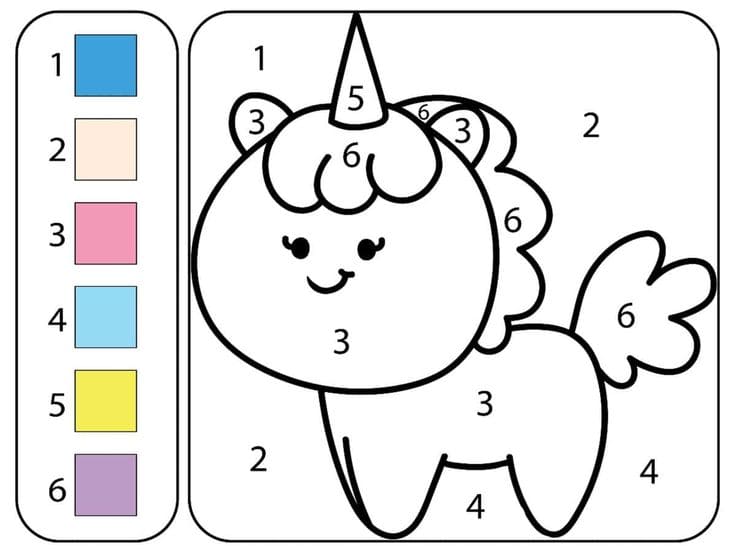 licorn mignon coloriage magique MS
