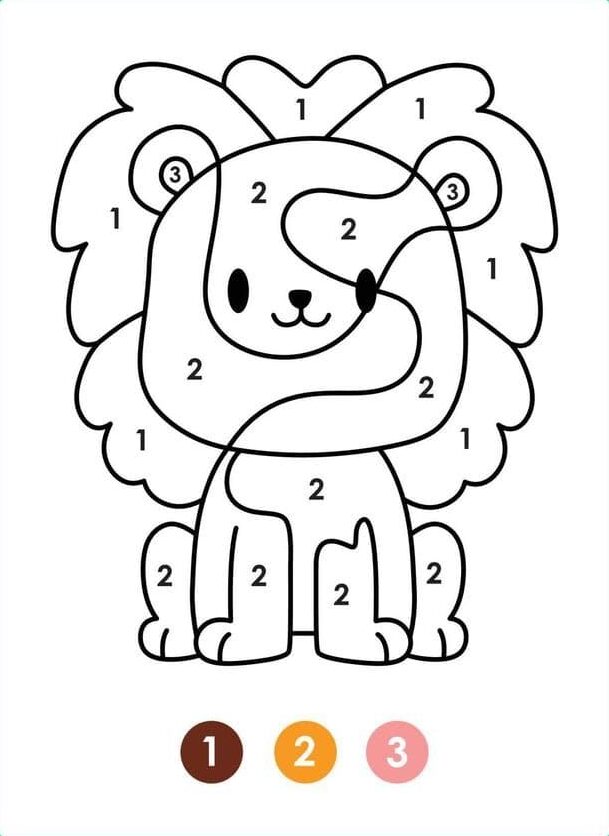 lion coloriage magique MS