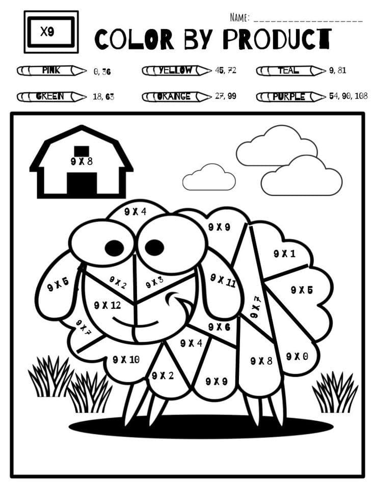 moutons heureux coloriage magique CM2