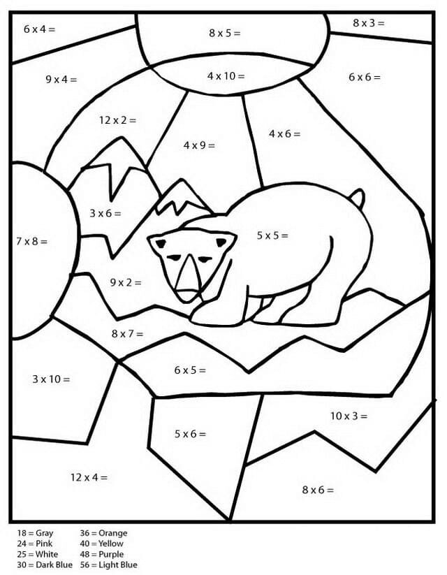 ours polaire coloriage magique CM2