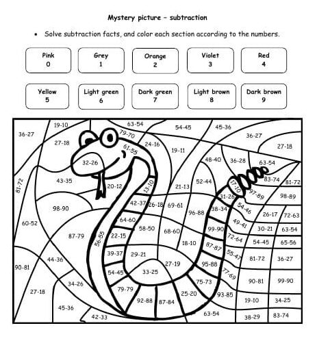 serpent coloriage magique CM2