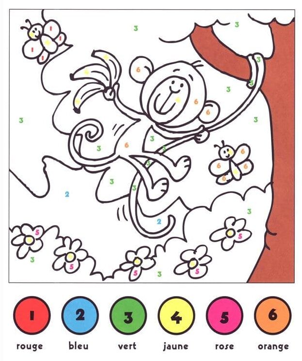 singe coloriage magique MS