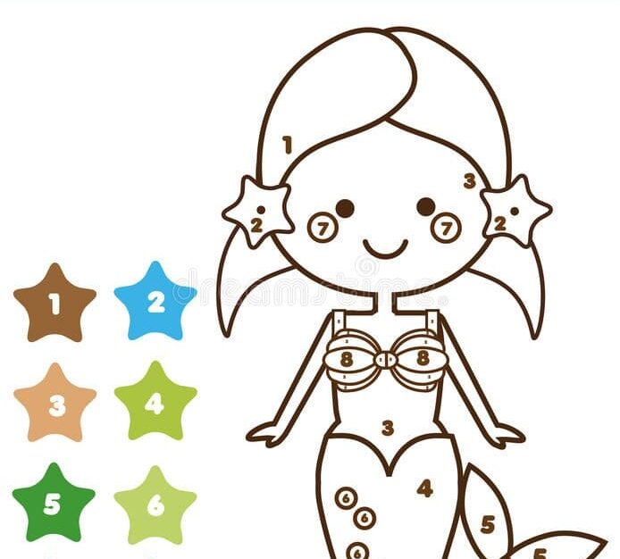 sirène coloriage magique MS