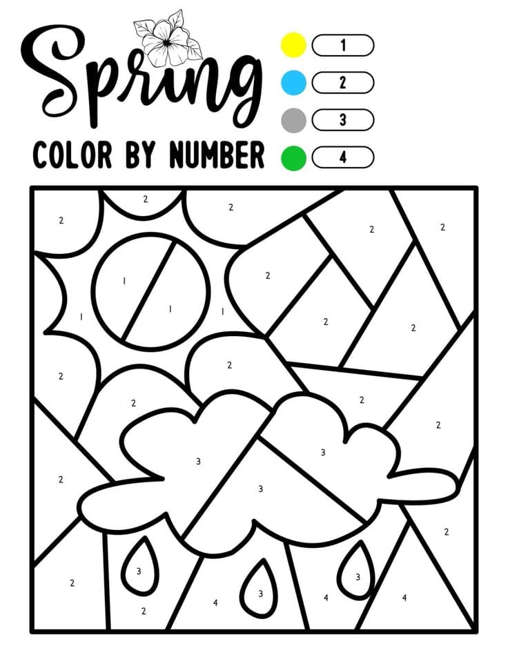 soleil et nuage coloriage magique MS
