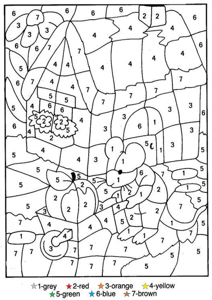 souris travailleuse coloriage magique CM2