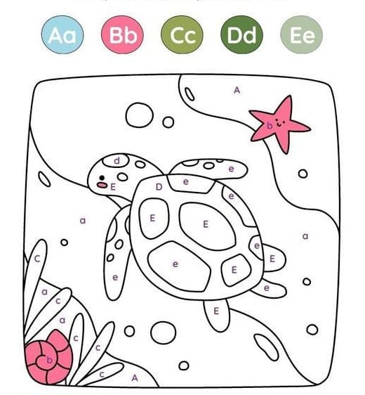 tortue coloriage magique MS