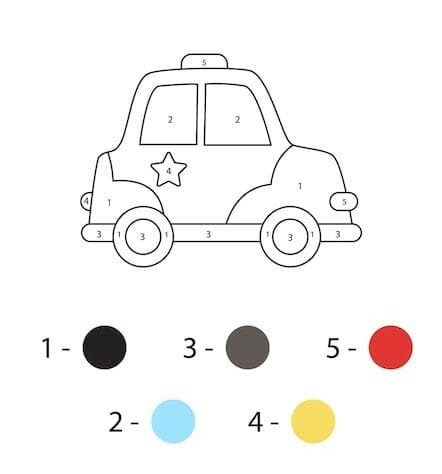 voiture de police coloriage magique MS