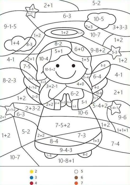 Ange couleur par mathématiques