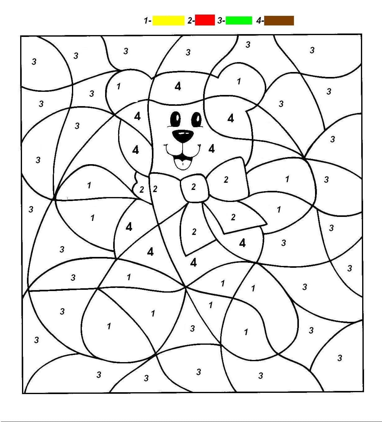 Facile Ours en Peluche Coloriage Magique