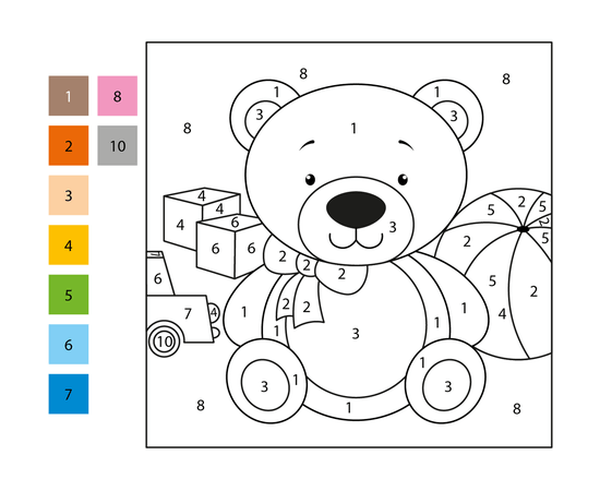 Coloriage Magique Ours en Peluche
