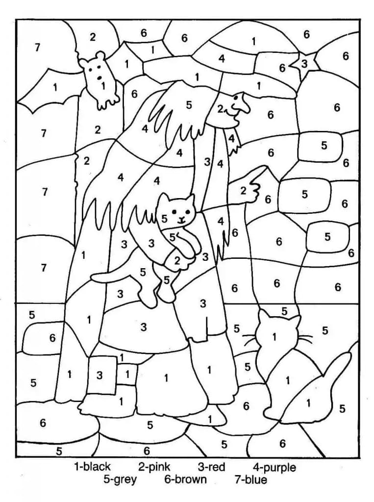 Sorcière Simple Coloriage Magique