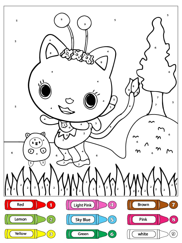 Coloriage Magique Fée Minette dans Gabby et la Maison Magique Coloriage Magique