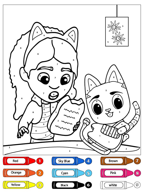 Coloriage Magique Gratuit Imprimable Gabby et la Maison Magique Coloriage Magique