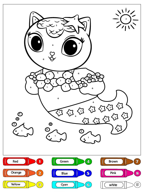 Coloriage Magique Marine dans Gabby et la Maison Magique Coloriage Magique