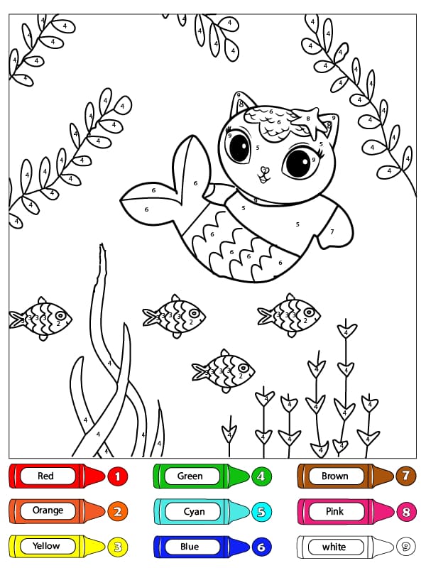 Coloriage Magique Marine de Gabby et la Maison Magique Coloriage Magique