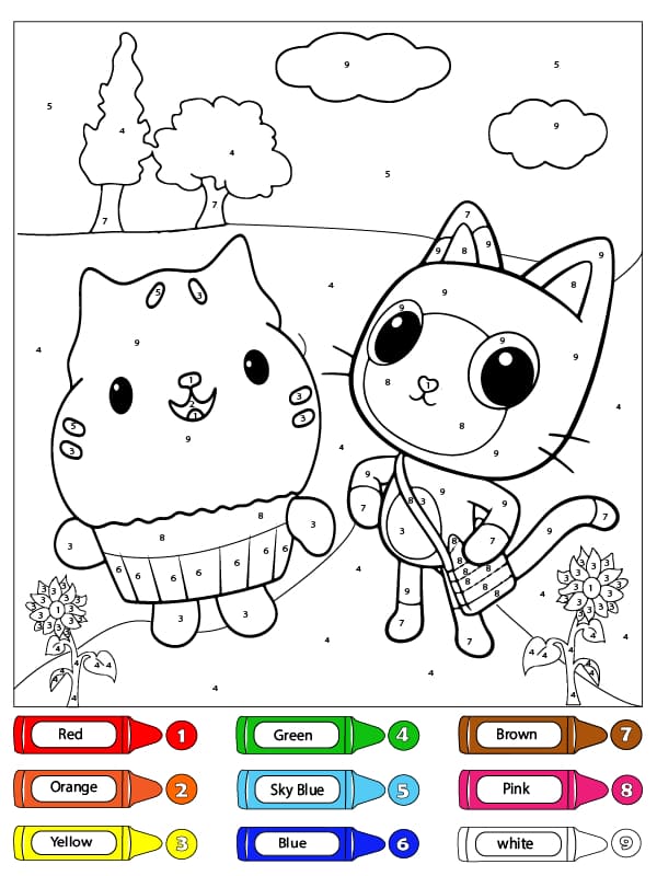 Coloriage Magique Pandy Pattes et Flakey Gabby et la Maison Magique Coloriage Magique