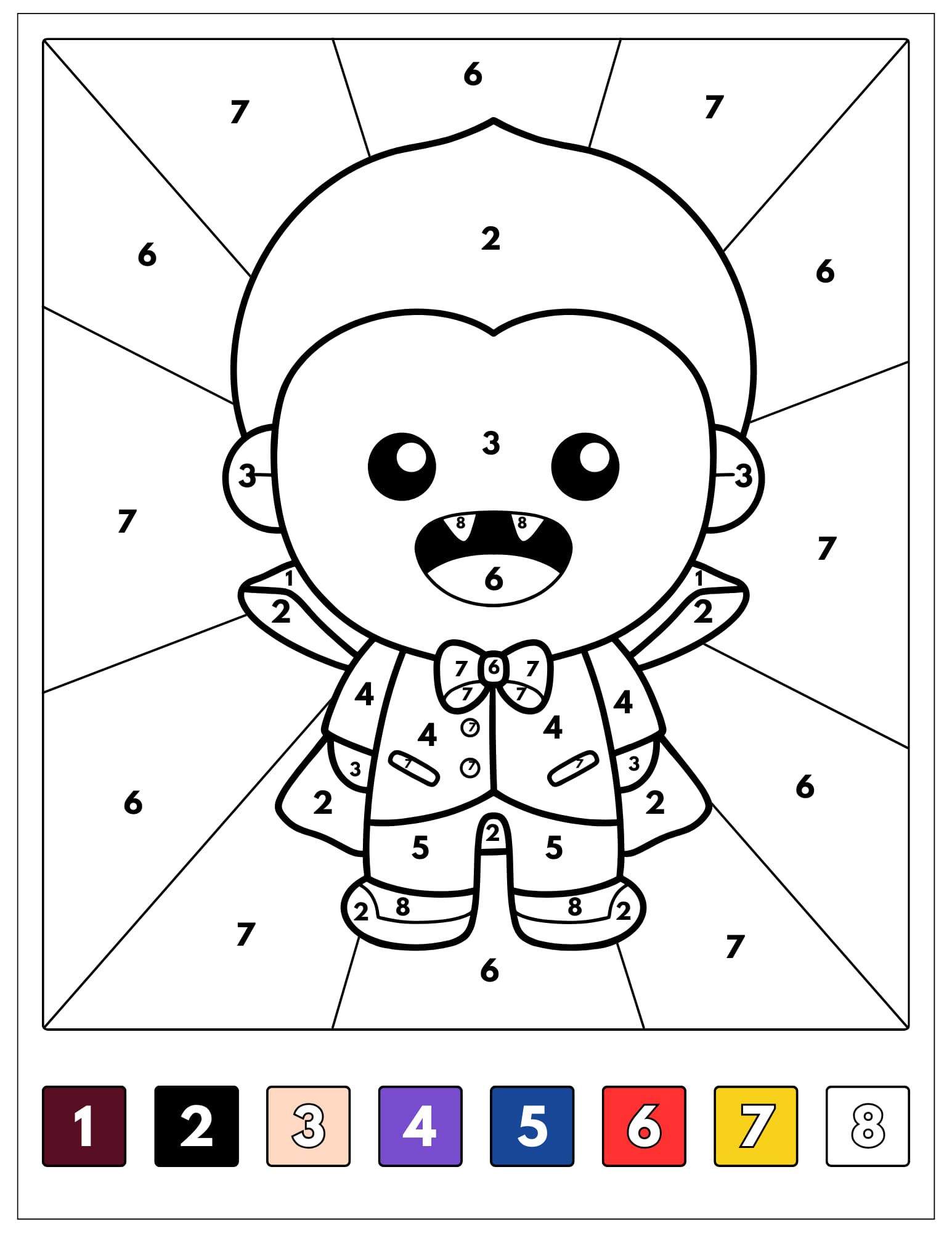 Bébé Vampire Coloriage Magique