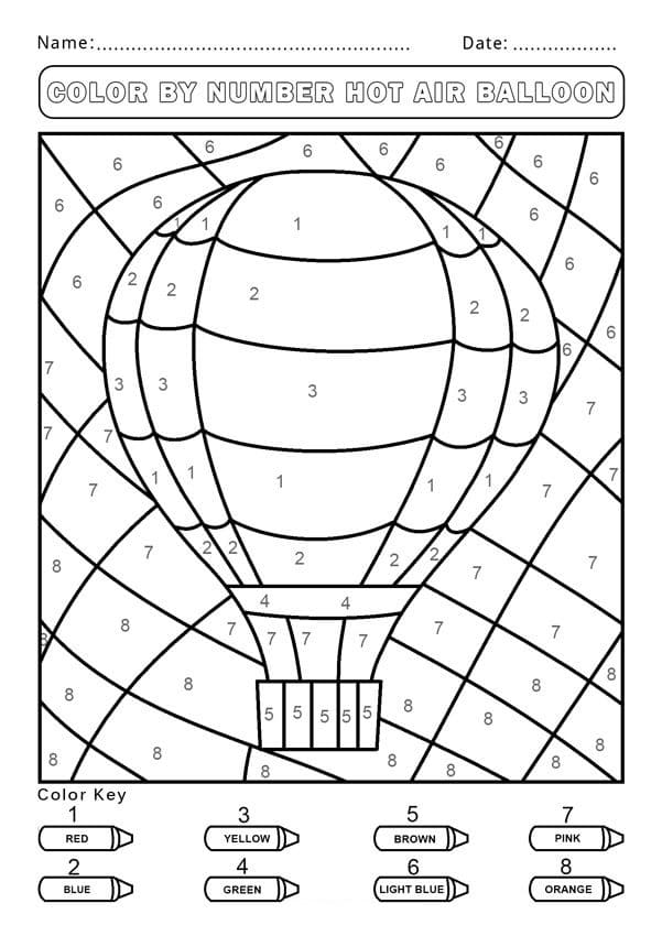 Belle Montgolfière Coloriage Magique