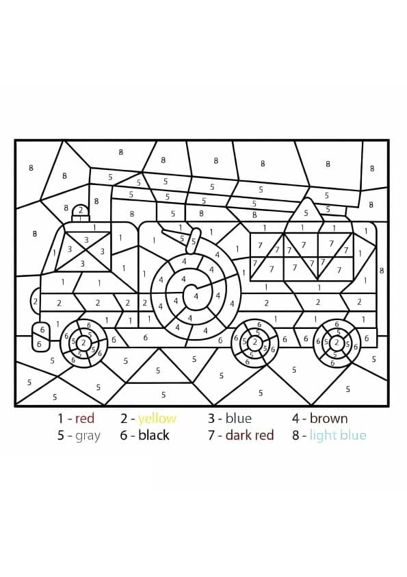 Camion de pompiers cool Coloriage magique