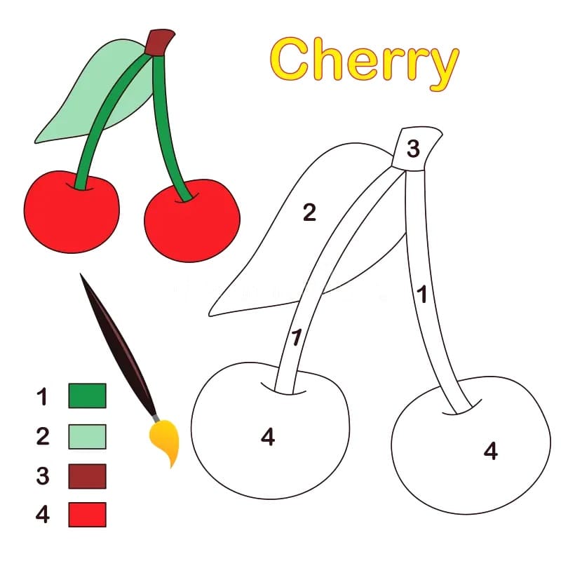 Cerise Simple Coloriage Magique
