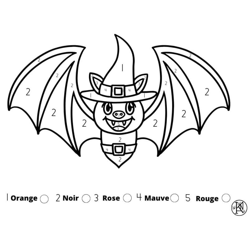 Chauve-souris Vampire Coloriage Magique