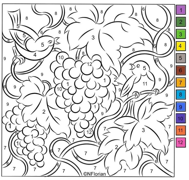 Gratuit Raisins Coloriage Magique