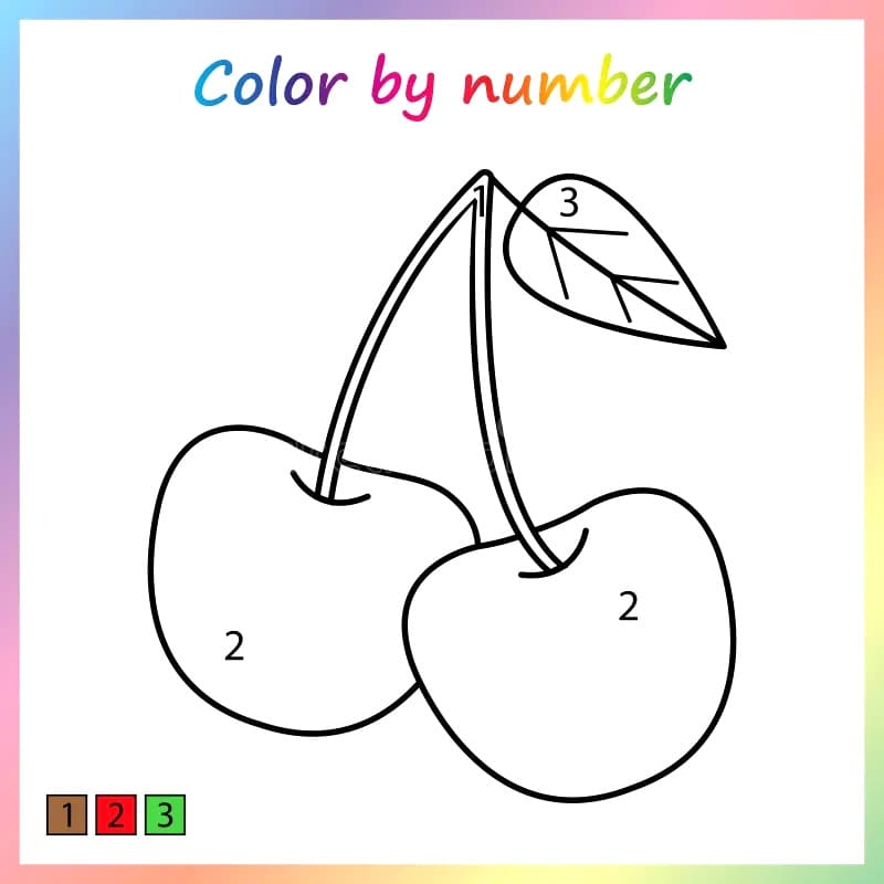 Imprimable Gratuit Cerise Coloriage Magique