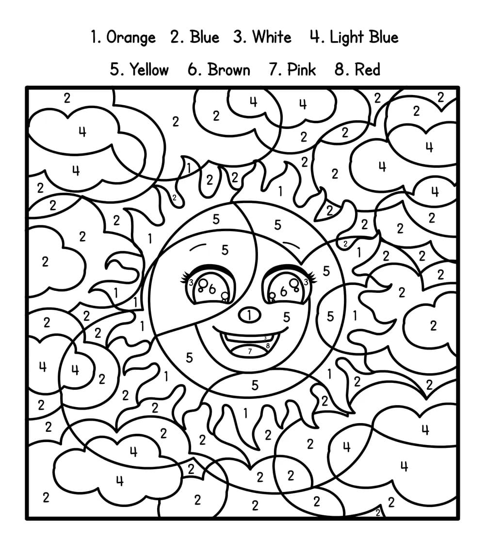 Joli Soleil Coloriage Magique