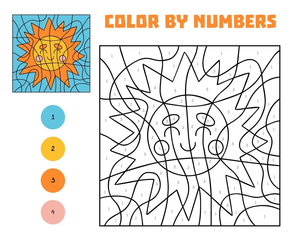 Joyeux Soleil Coloriage Magique