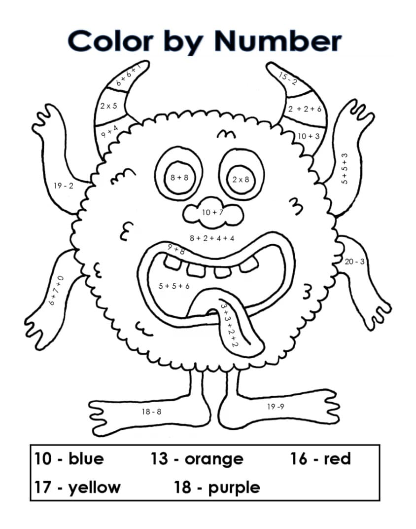 Monstre Drôle Coloriage Magique