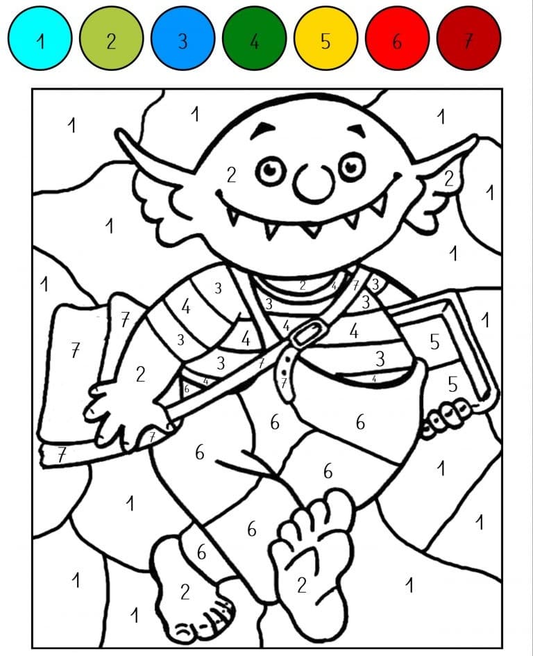 Monstre Joyeux Coloriage Magique