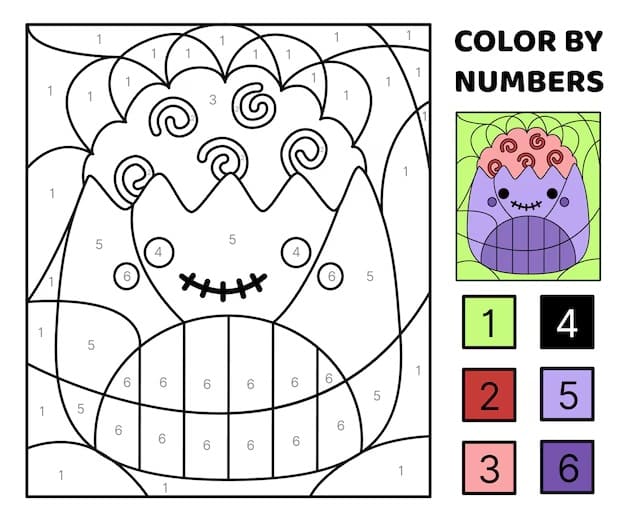 Monstre Mignon Coloriage Magique