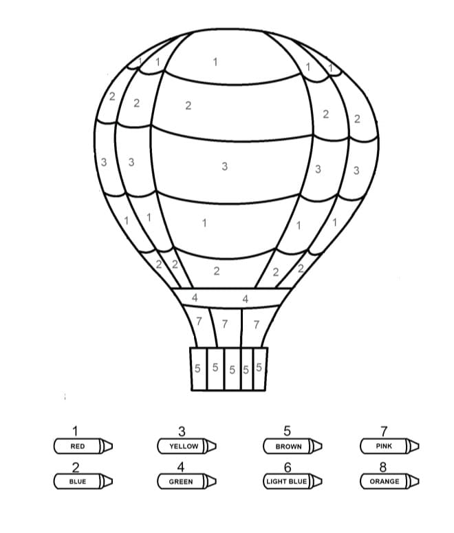 Montgolfière Facile Coloriage Magique