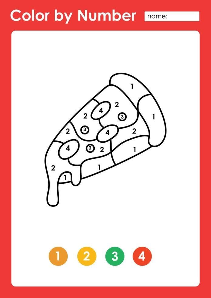 Part de Pizza Coloriage Magique